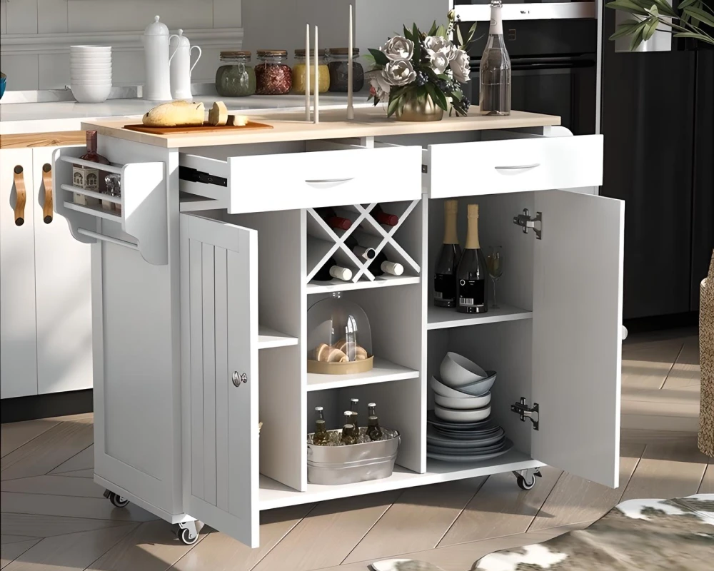 island with cabinets